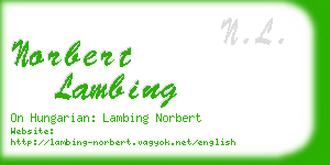 norbert lambing business card